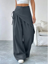 Irregular Design Trousers Fashion Casual Wide-leg Straight Pants Women's Clothing