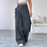 Irregular Design Trousers Fashion Casual Wide-leg Straight Pants Women's Clothing
