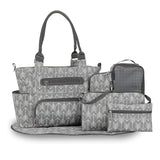 8Pcs Baby Nappy Diaper Bags Set For Mom Dad Mummy Handbags Multifunctional Diaper Changing Bags With Bottle Bag Mesh Bag Purse Diaper Pad 2 Burp Cloths 2 Hook Straps
