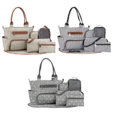 8Pcs Baby Nappy Diaper Bags Set For Mom Dad Mummy Handbags Multifunctional Diaper Changing Bags With Bottle Bag Mesh Bag Purse Diaper Pad 2 Burp Cloths 2 Hook Straps