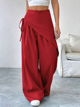 Irregular Design Trousers Fashion Casual Wide-leg Straight Pants Women's Clothing