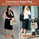 8Pcs Baby Nappy Diaper Bags Set For Mom Dad Mummy Handbags Multifunctional Diaper Changing Bags With Bottle Bag Mesh Bag Purse Diaper Pad 2 Burp Cloths 2 Hook Straps