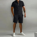 Men's Shorts Suits Summer Short-sleeved Polo Shirts And Drawstring Short Pants Fashion Set